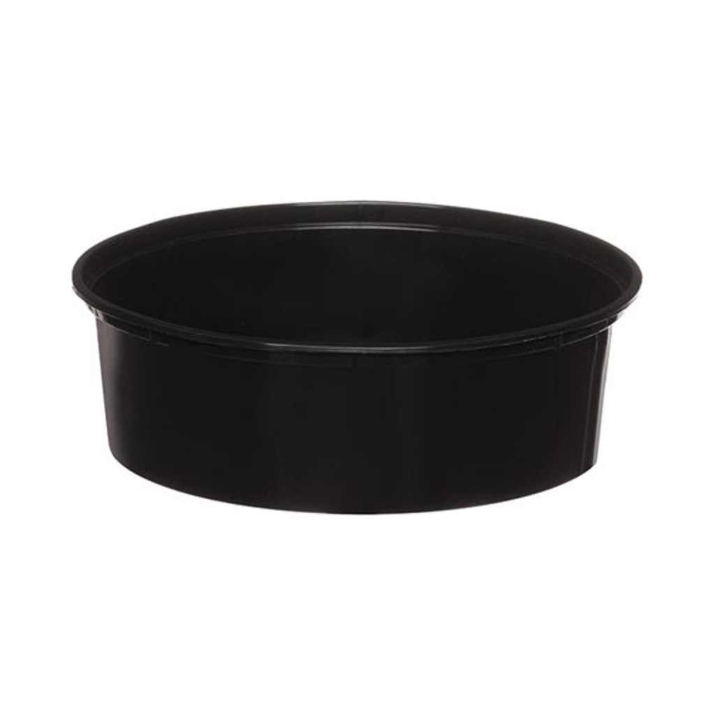 Műanyag kerek fekete alj + tető 500ml 14x4,5cm PP 50db/cs. 300db/krt
