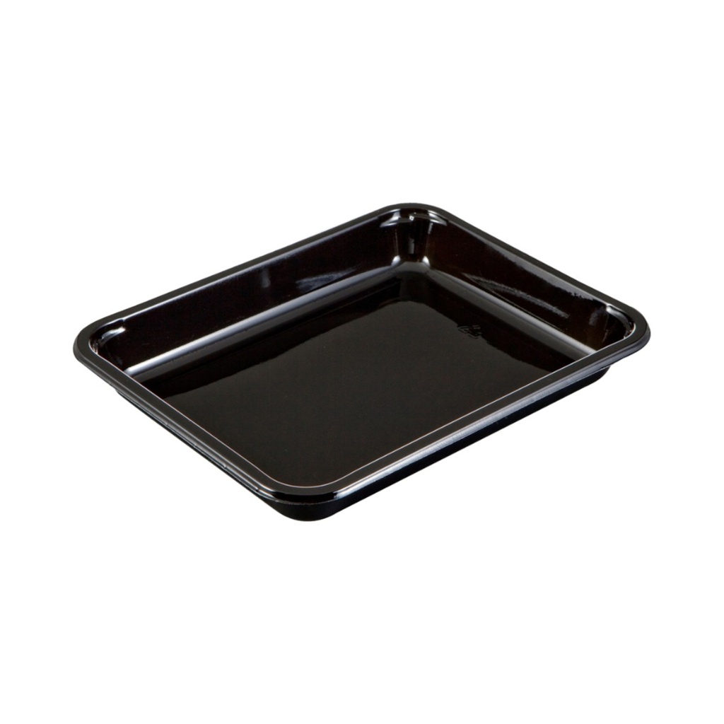Műanyag szögletes fekete vákumozható doboz 22,7X17,8X3cm 890ml CPet 368db/krt