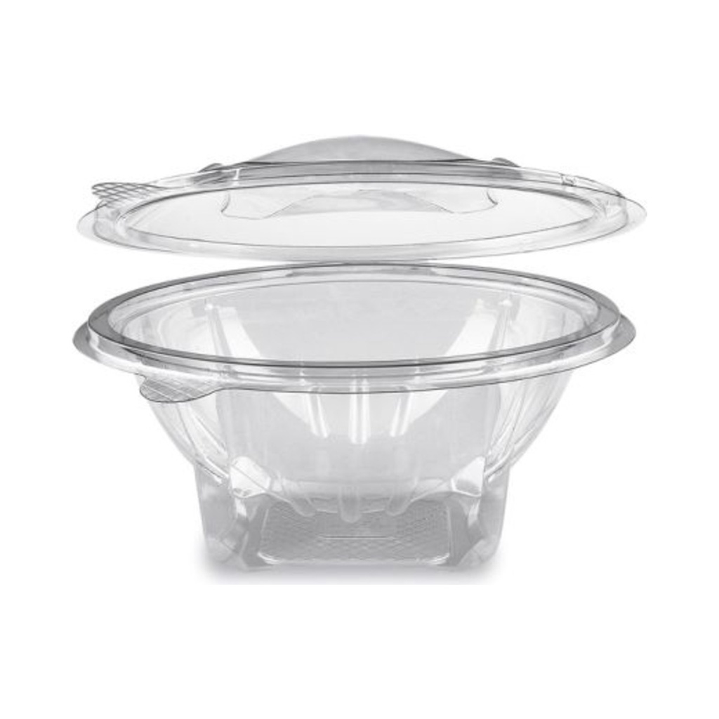 Műanyag összecsukható garanciazáras kerek salátás doboz 750ml (PET) 50db/cs 300db/krt