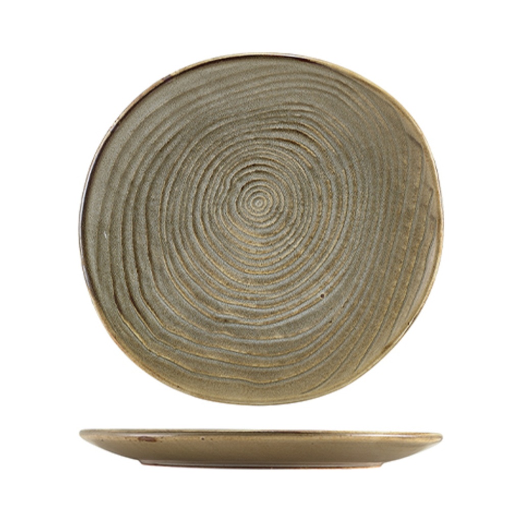 Terra porcelán szürke organikus tányér 21cm