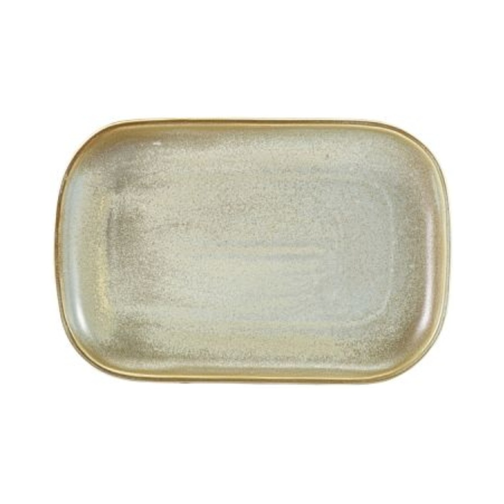 Terra porcelán matt szürke szögletes tányér 24x16,5cm