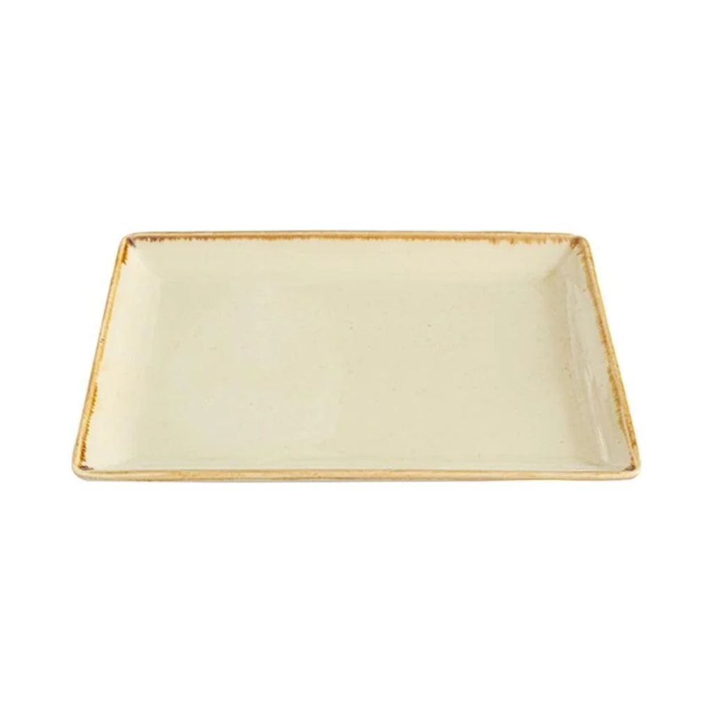 [04ALM001580] Seasons sárga Reggeliző tányér 13x18 cm