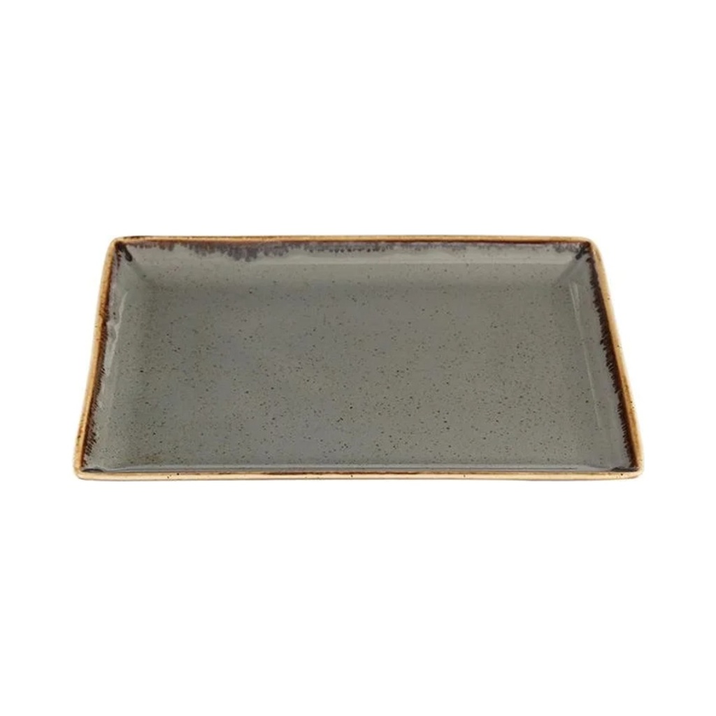 [04ALM002483] Seasons sötétszürke Reggeliző tányér 13x18 cm