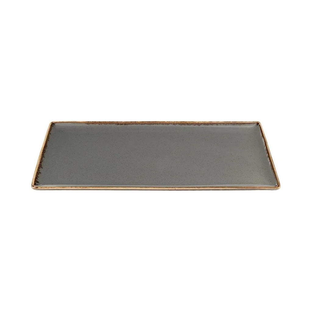 [04ALM002482] Seasons sötétszürke Szögletes Baton Tortatányér 35x16 cm