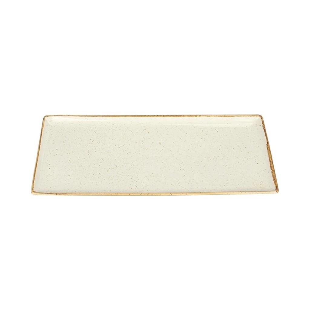 Seasons bézs Szögletes Baton Tortatányér 35x16 cm