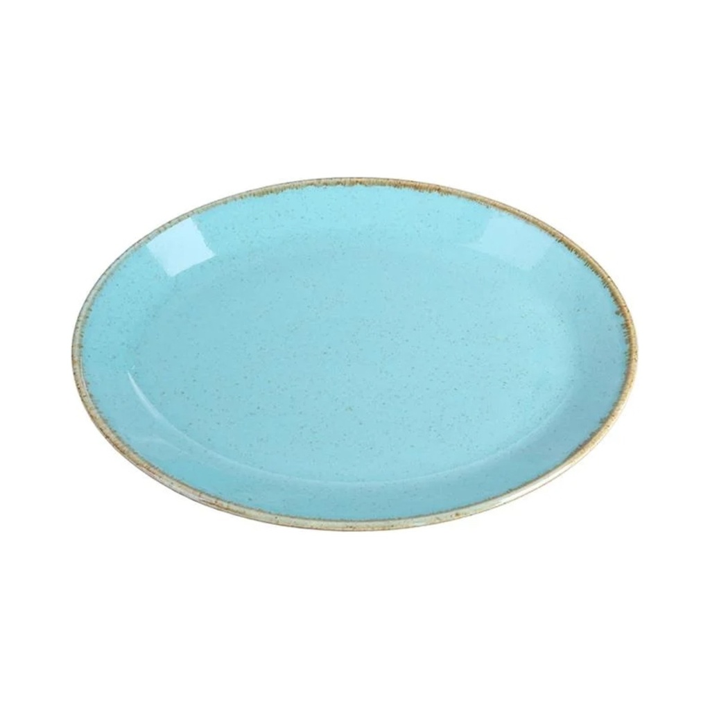 Seasons türkiz ovális tányér 24 cm