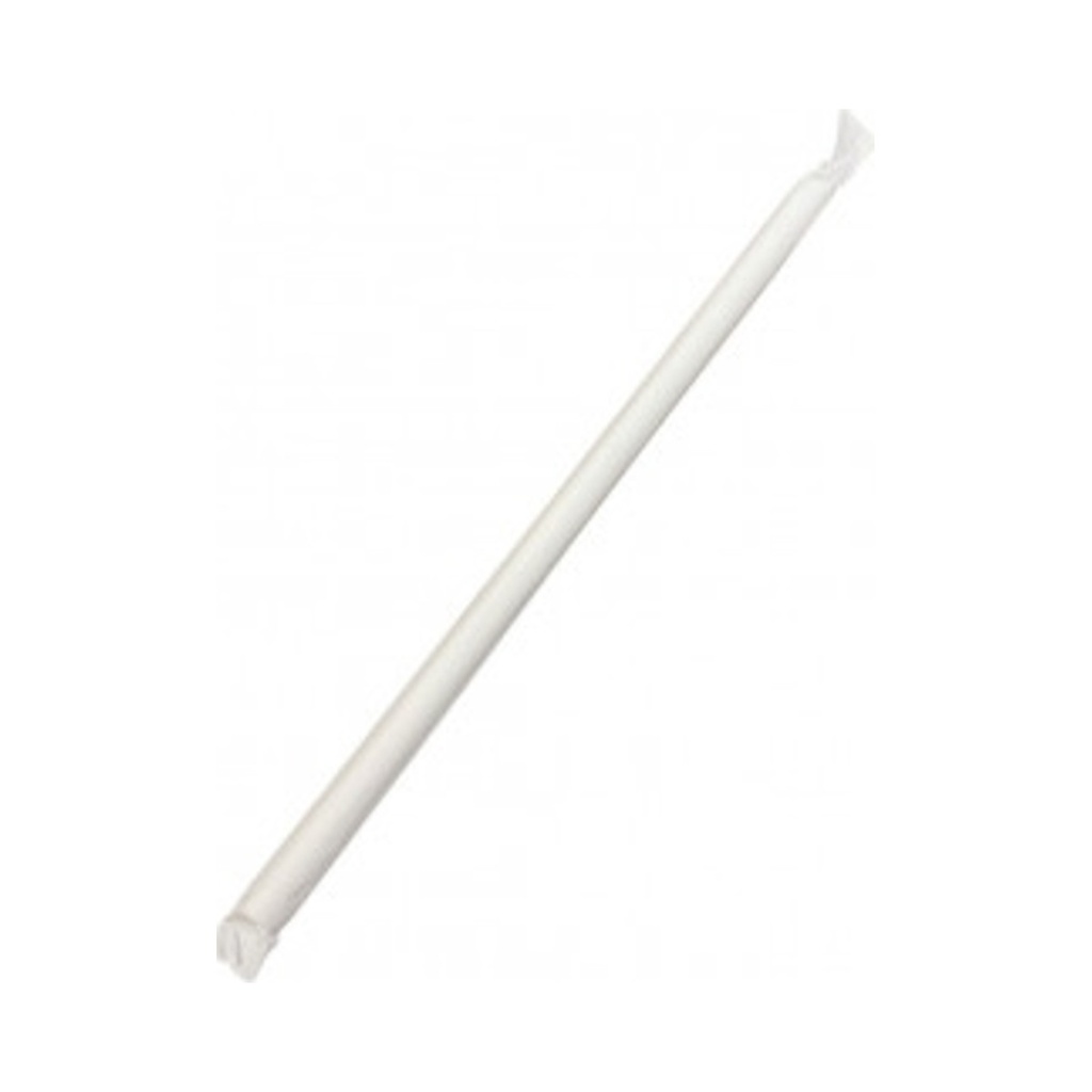 [2176] Papír szívószál egyesével csomagolt fehér 8x230mm 200db/cs 14cs/krt