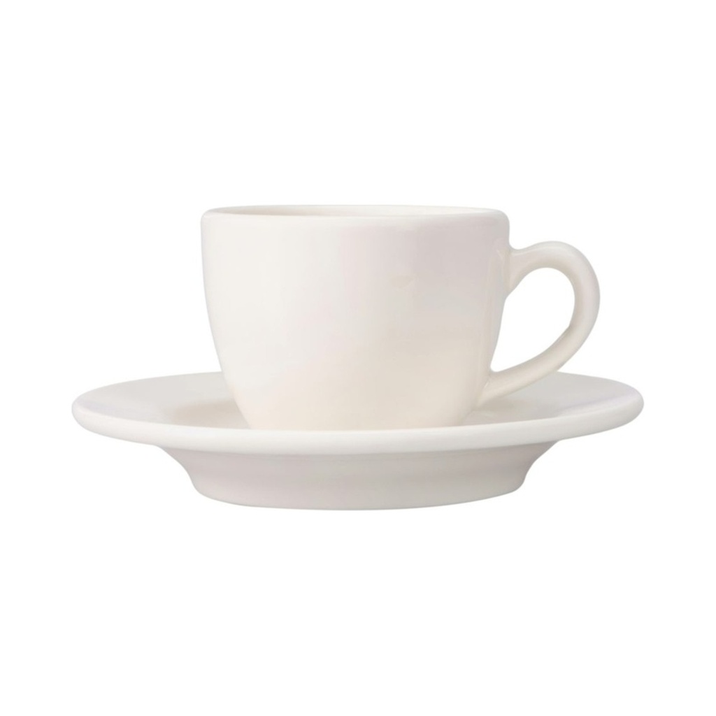 Aida tálka formájú kávéscsésze és peremes csészealj 90 ml 12db/krt