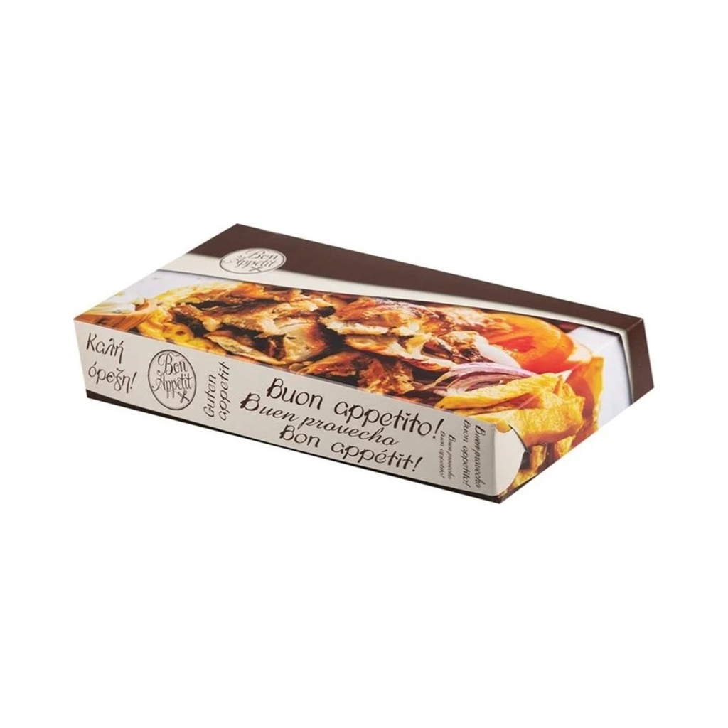 [QT4B] Bon Appetit! Papírdoboz aluminium belsővel 28x15x4,3cm 10kg/krt 131db/krt