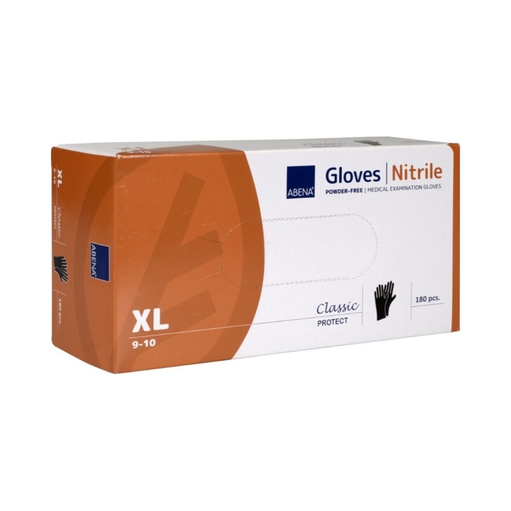Nitril kesztyű, púdermentes fekete XL-es (AB) 180db/krt 10dob/krt