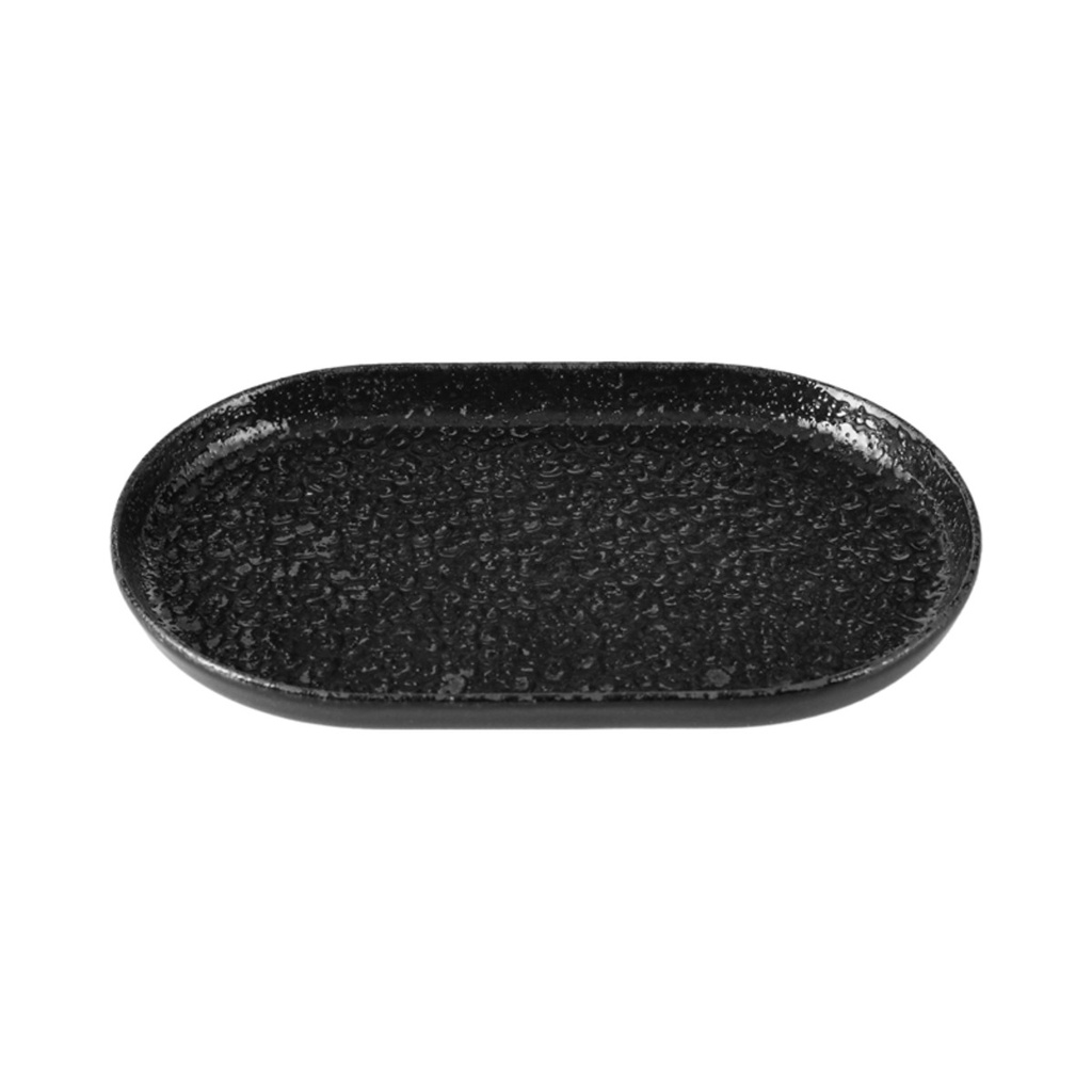 [04ALM004944] Ethos Black Moss ovális tányér 18 cm