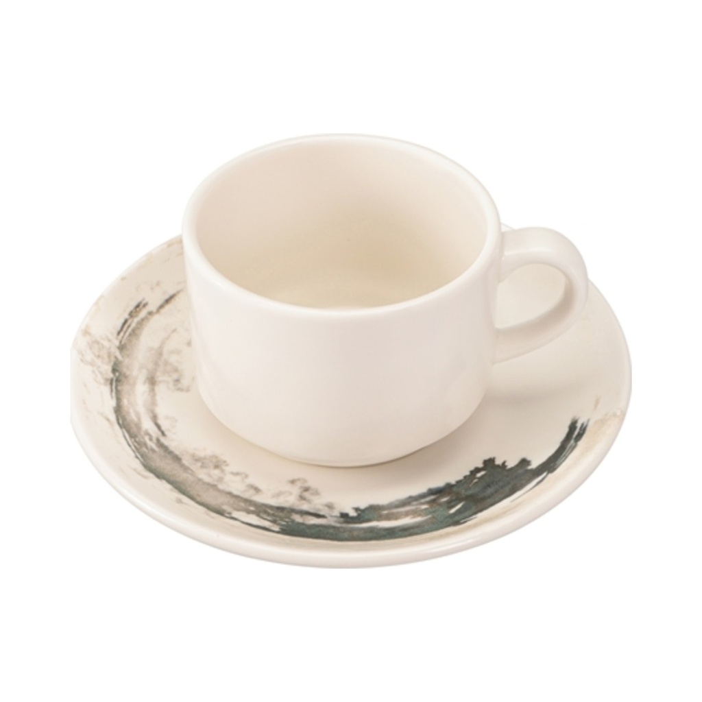 [04PIO001082] Quartet Slate stócolható kávéscsésze és Coupe csészealj 85 ml 12db/krt