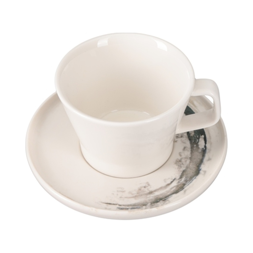 [04PIO001144] Quartet Slate Stócolható Kávés Csésze & Peremes Csészealj 80ml 12db/krt
