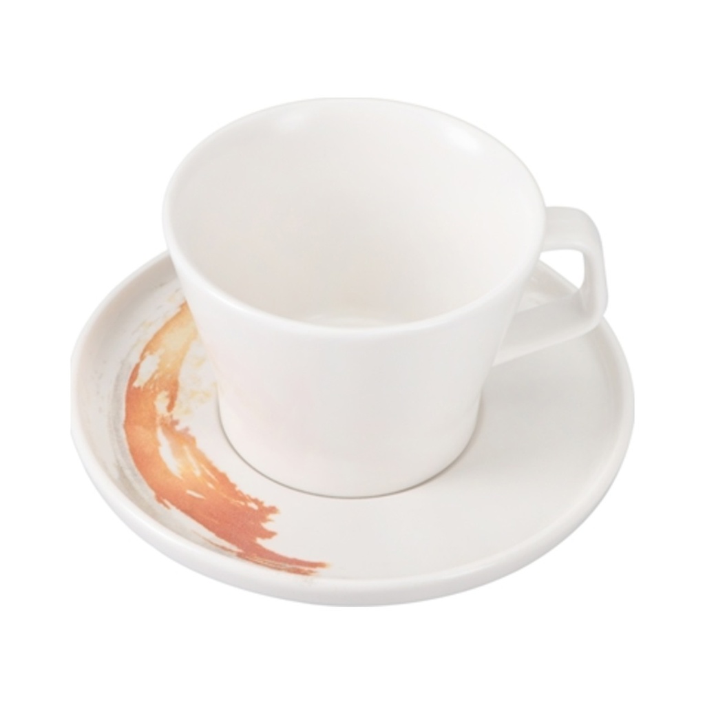 [04PIO001158] Quartet Flame Stócolható Kávés Csésze & Peremes Csészealj 225ml 12db/krt