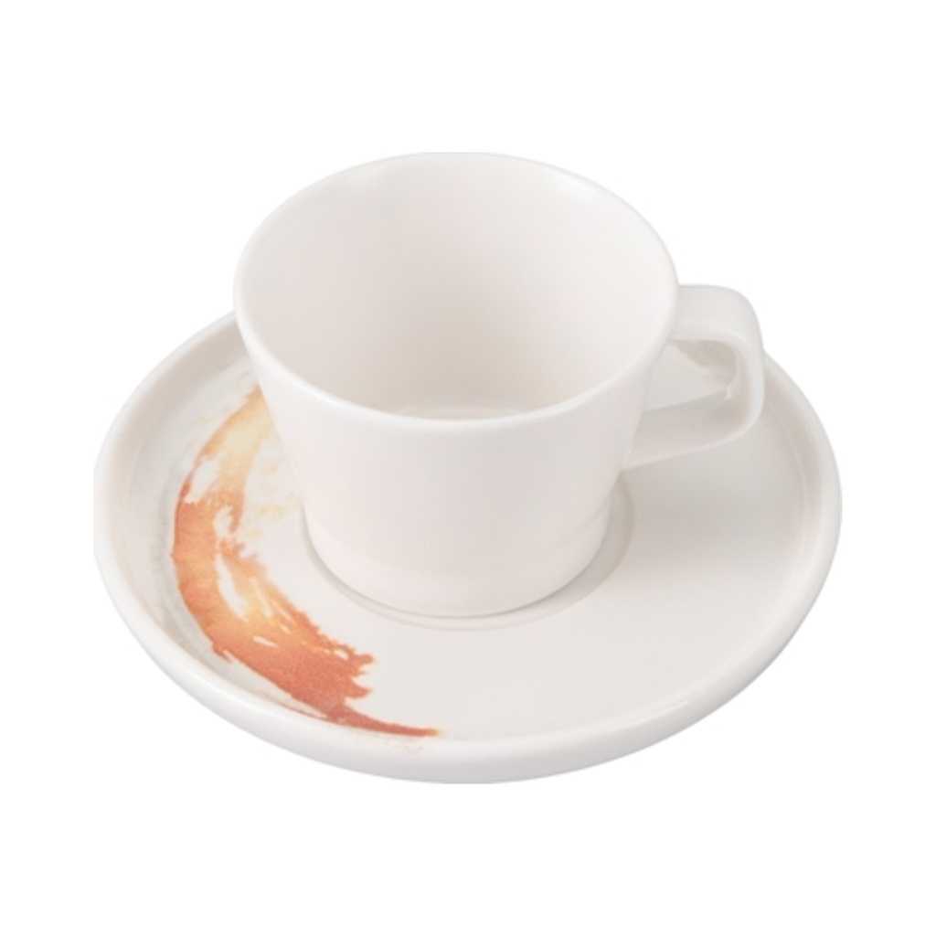 [04PIO001143] Quartet Flame Stócolható Kávés Csésze & Peremes Csészealj 80ml 12db/krt