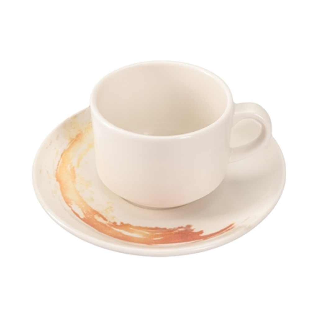 [04PIO001099] Quartet Flame Stócolható Kávés Csésze & Coupe Csészealj 100ml 12db/krt