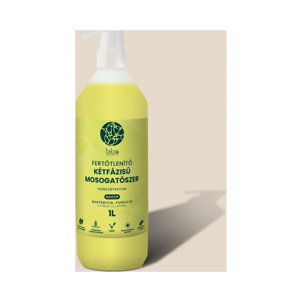 IP.Kétfázisú fertőtlenítő mosogatószer Cleaneco 1L pumpás