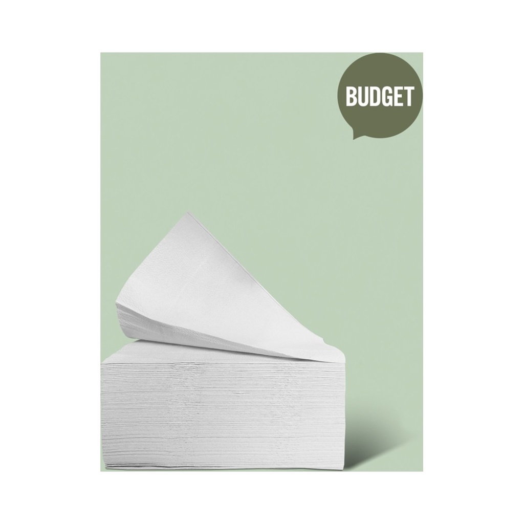 PT.BUDGET Hajtogatott kéztörlő 'Z4'_2RTG, 100% cell., 21,5x21,5cm, 3000lap/#, 150lap/cs., 20cs/# (36#/rkl)