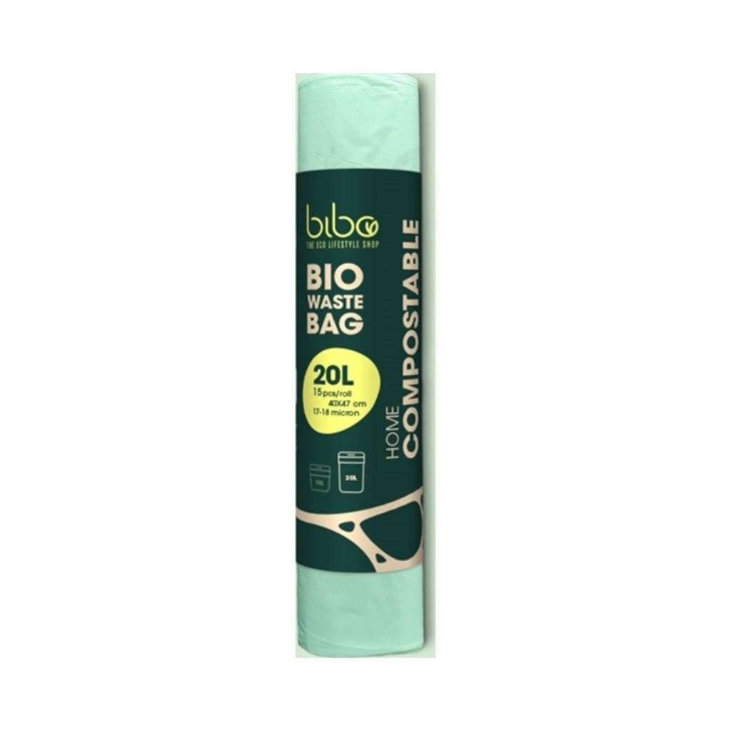 HZS.Bibo Bio Hulladékgyűjtő zsák 20L (40x47cm), 17-18mic, 15 darab / roll (48roll/cs) szemeteszsák, roll ár
