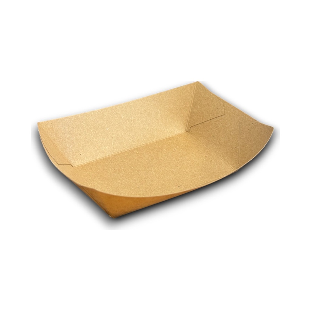 [16256] Papírcsónak kraft 17,8x13,5x4cm 400ml 250db/cs 500db/krt