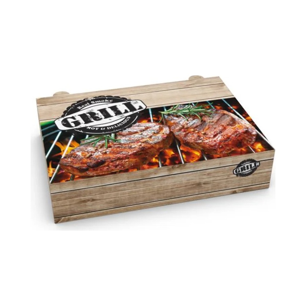 [QSF37G] Papír grilldoboz alumínium belsővel 22x16x5cm 143db/krt 10kg