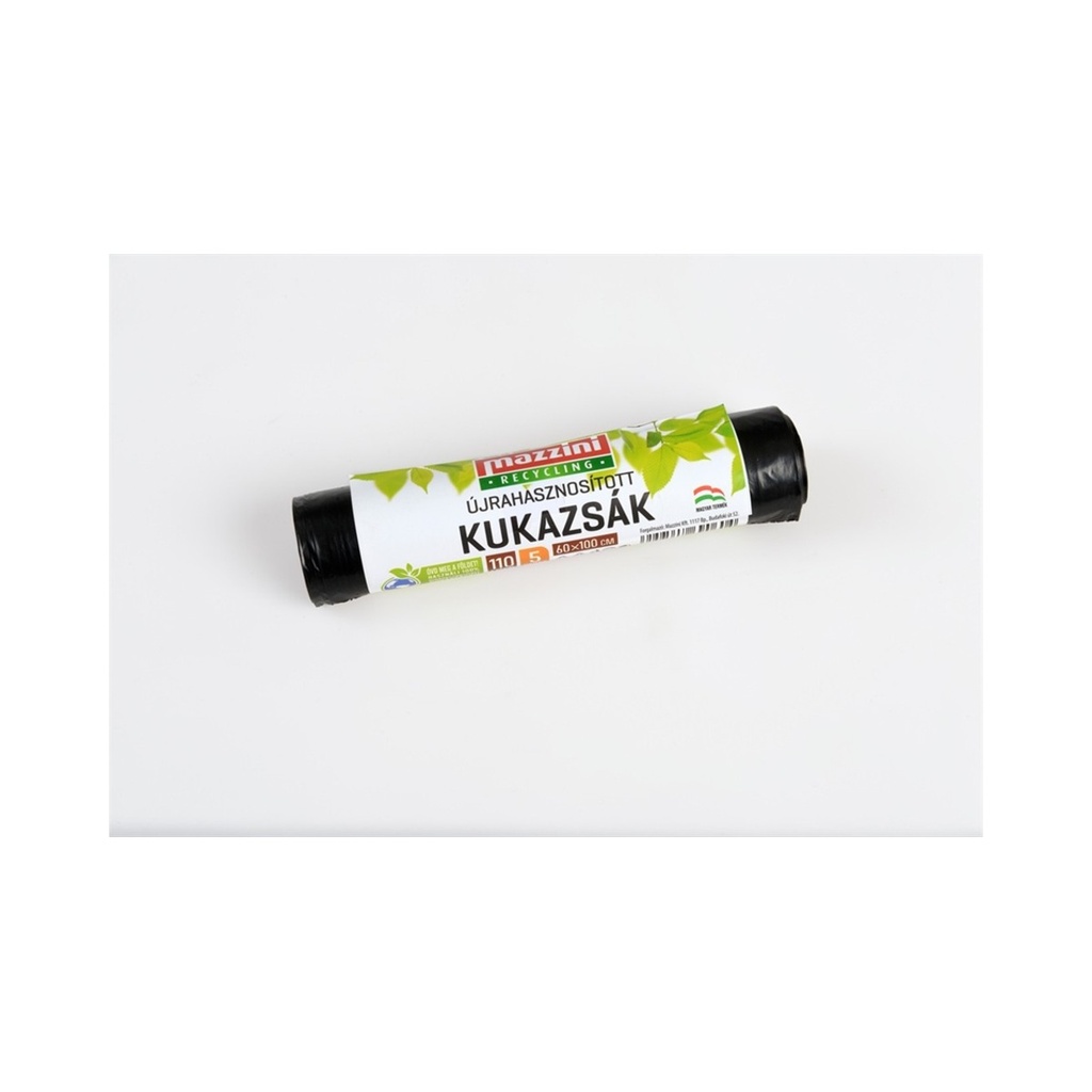 Szemeteszsák, 110l, 60x100cm, 17MIK (5db/roll, 50roll/karton) 100% újrahasznosított, roll ár, (Legolcsóbb)