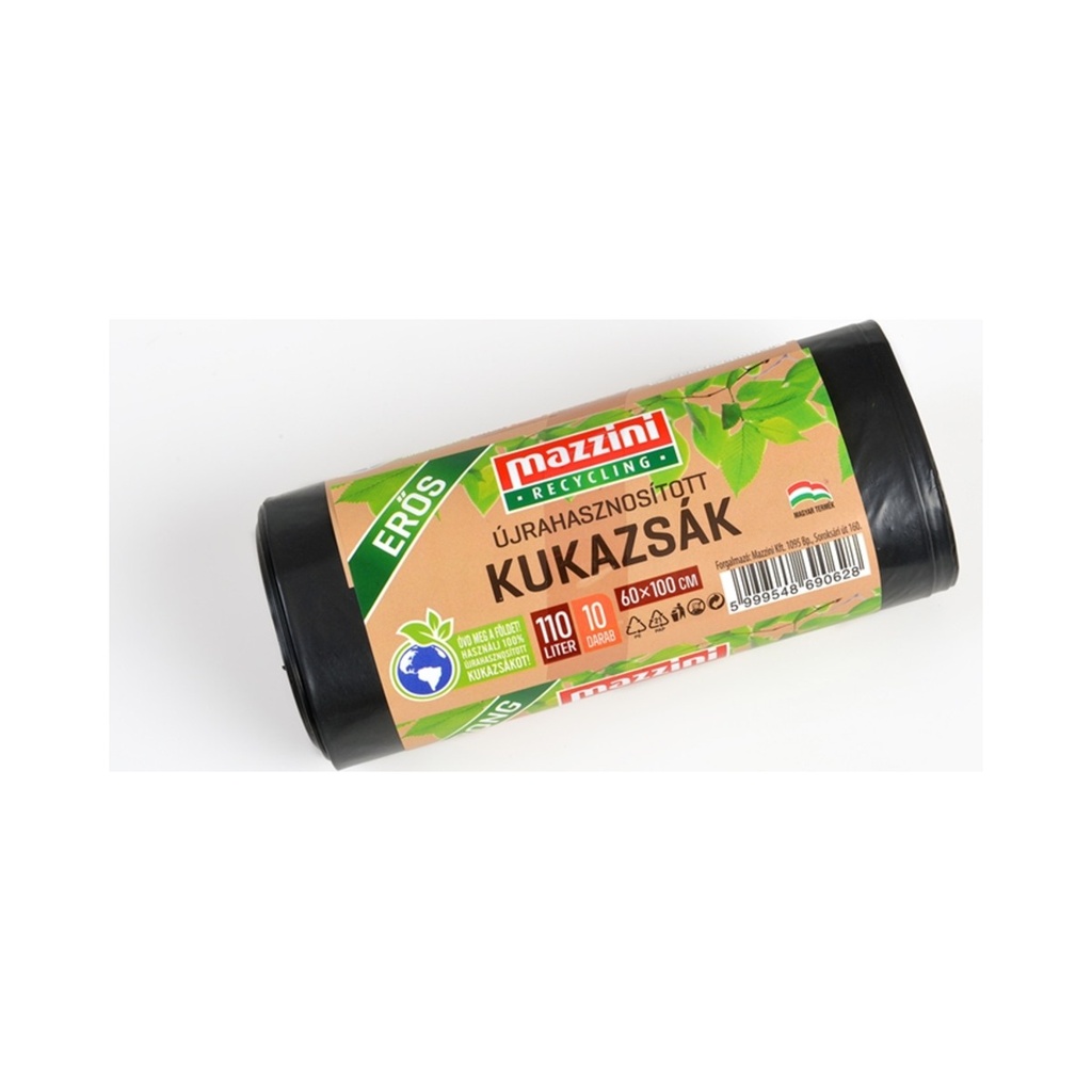 Szemeteszsák, 110l, ERŐS, 60x100cm, 30MIK (10db/roll, 50roll/karton) 100% újrahasznosított, roll ár