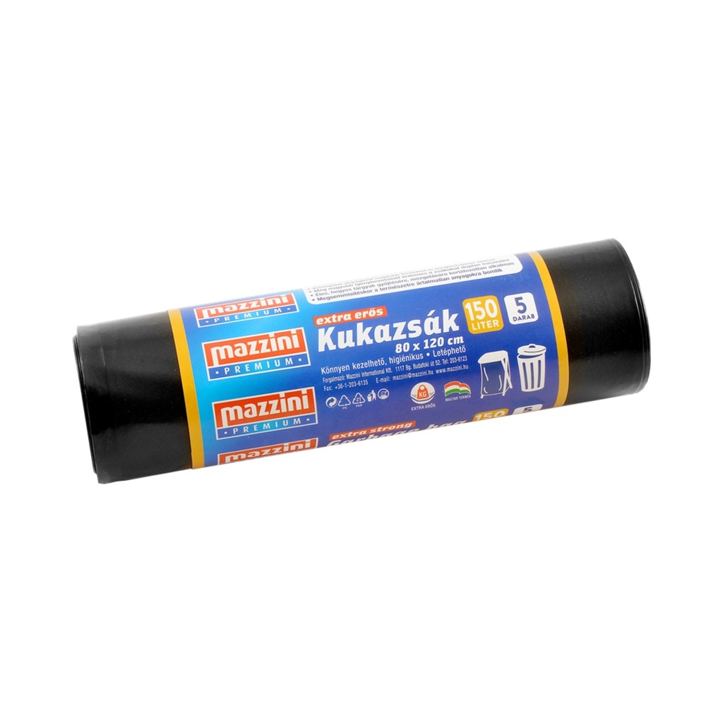 Szemeteszsák,150l, EXTRA ERŐS, 40MIK 80x120cm, (5db/roll, 20roll/karton ) 100% újrahasznosított, roll ár